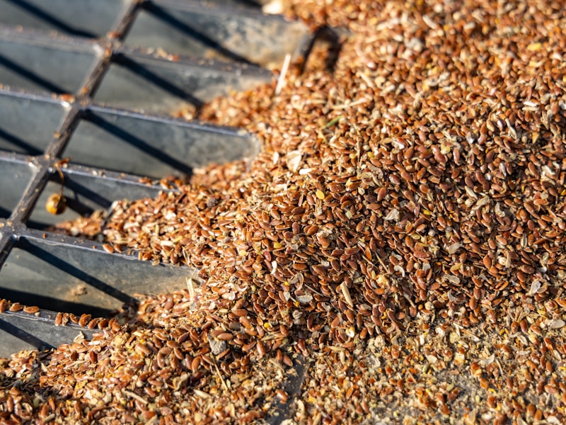Farm waste layered for composting with green and brown organic materials